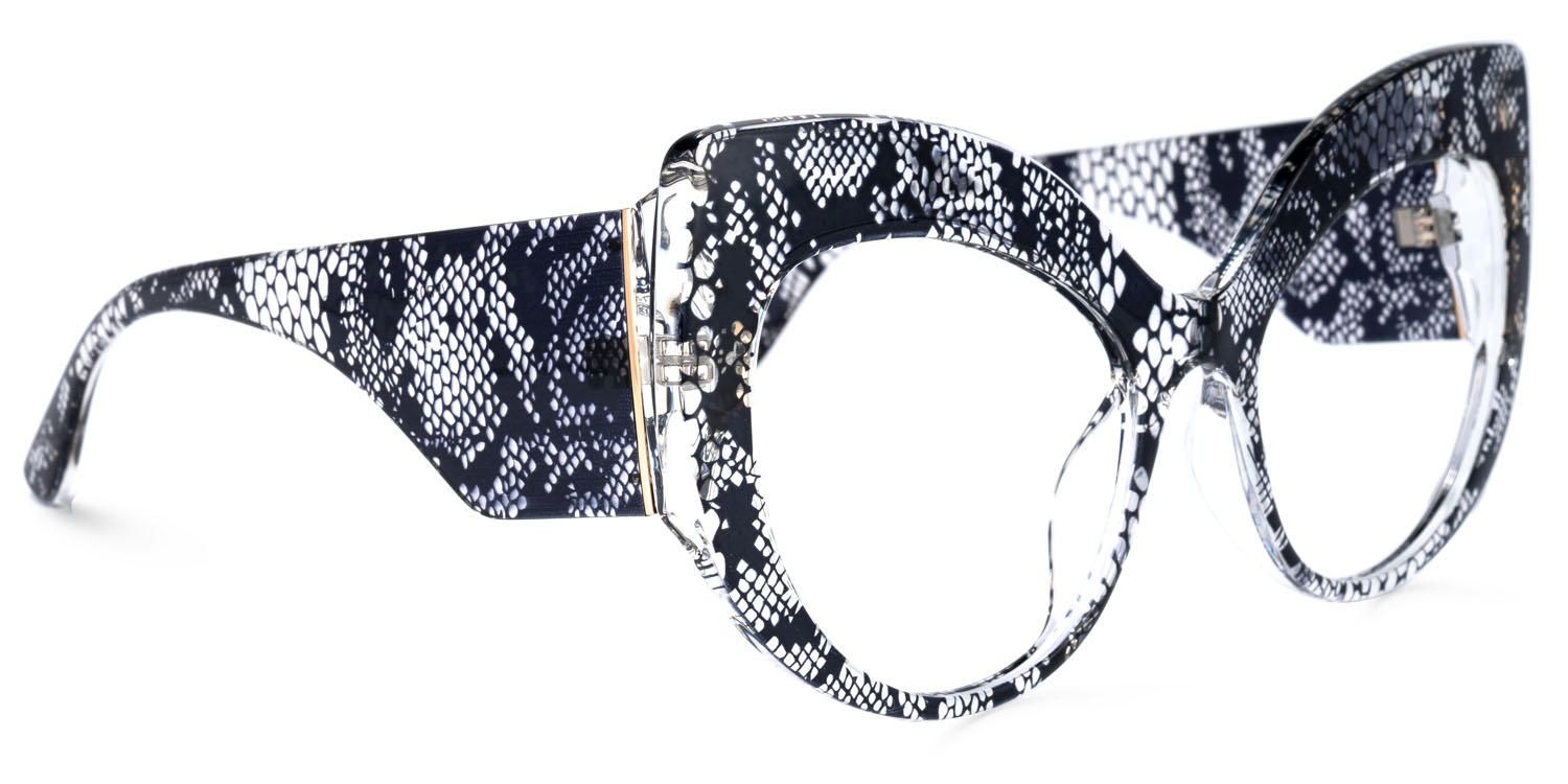 Lace Cat Eye Snake Print Eyeglasses - Product View 6