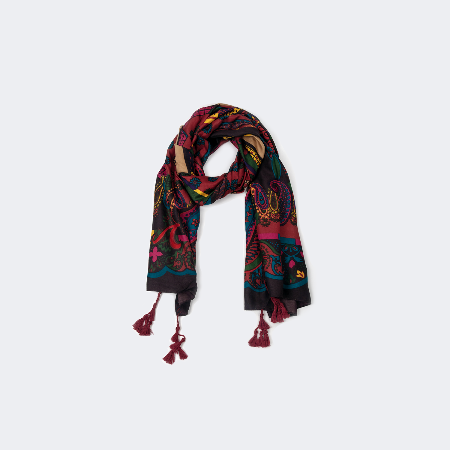 Elaborate Rectangle Tassel Scarf | Vooglam.com 4