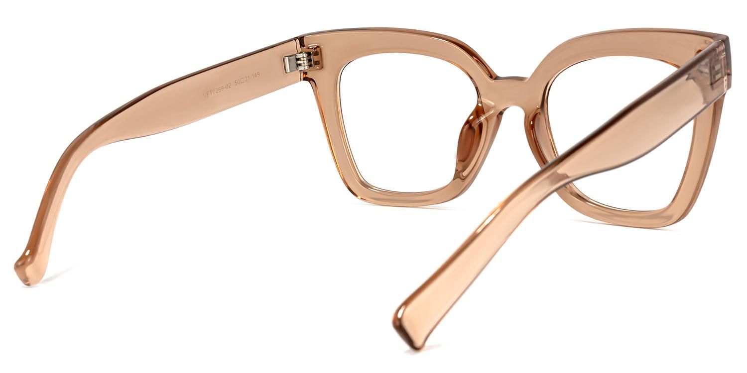 Naila - Square Tawny Stylish Frames | Vooglam Side View