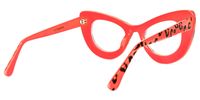 Cat Eye Red/Leopard Eyeglasses | Vooglam.com Side View