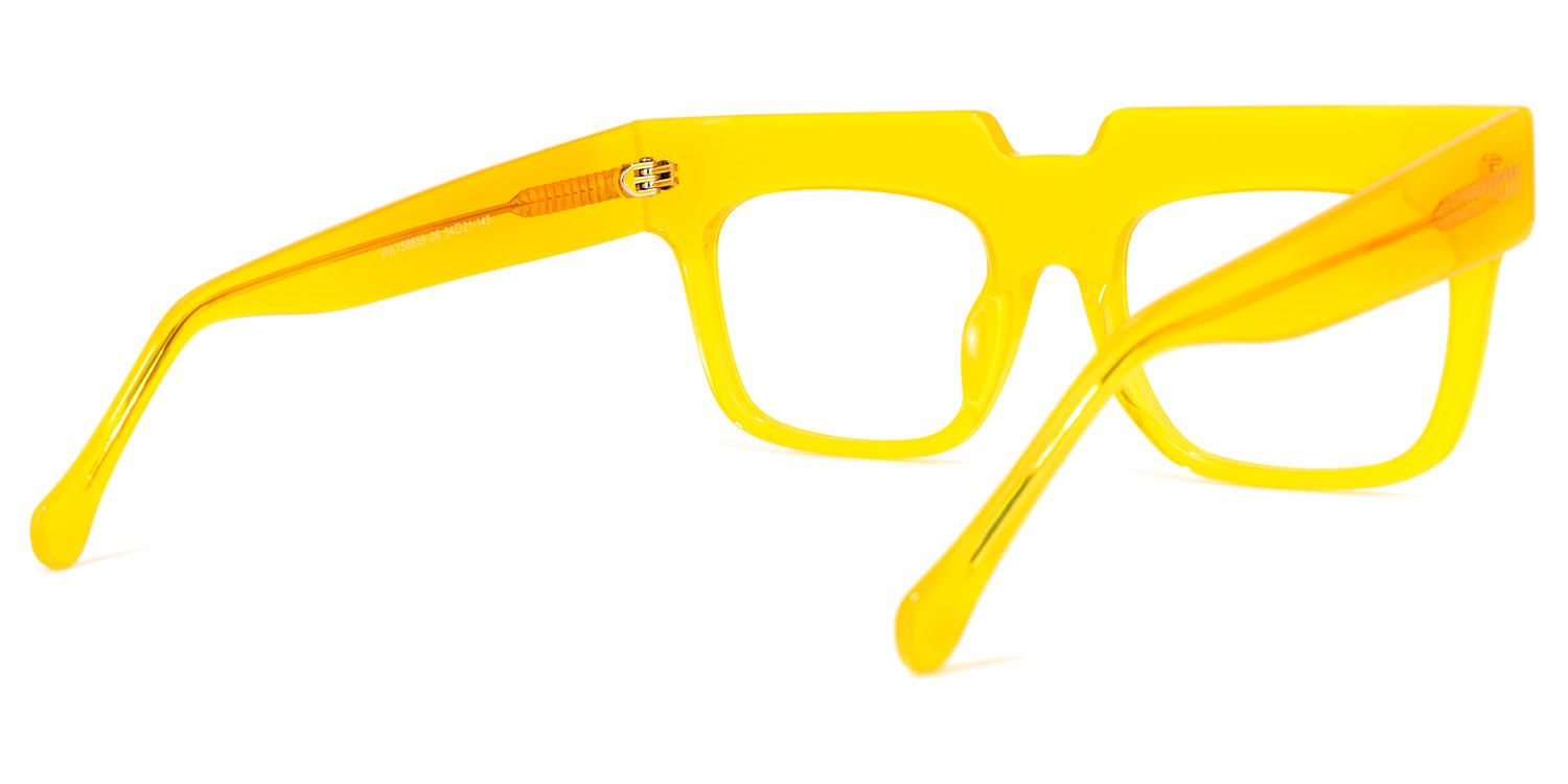 Rectangle Yellow Eyeglasses | Vooglam.com Side View