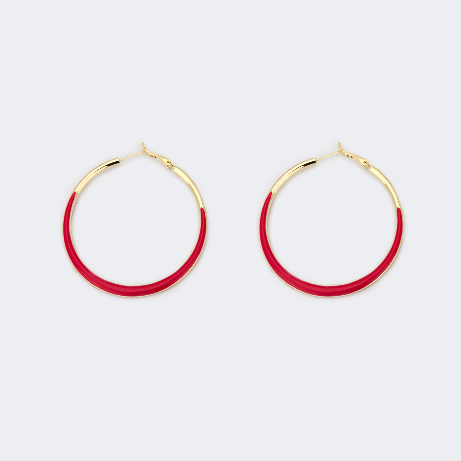 Large Hoop Pierced Earrings | Vooglam.com Front View