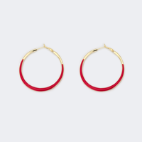Large Hoop Pierced Earrings | Vooglam.com Front View