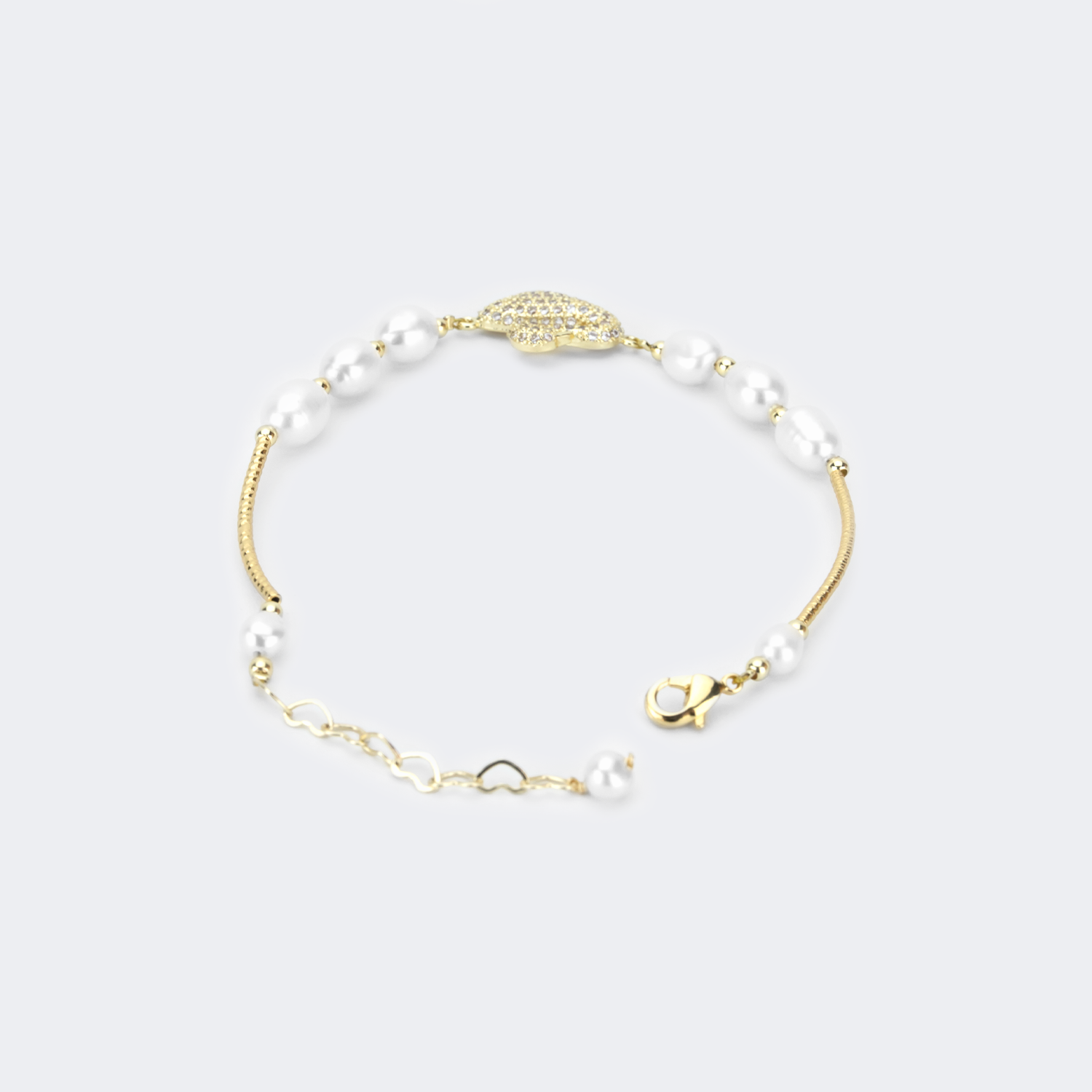 Handpicked Shiny Swan Bracelet by Vooglam.com - Side View