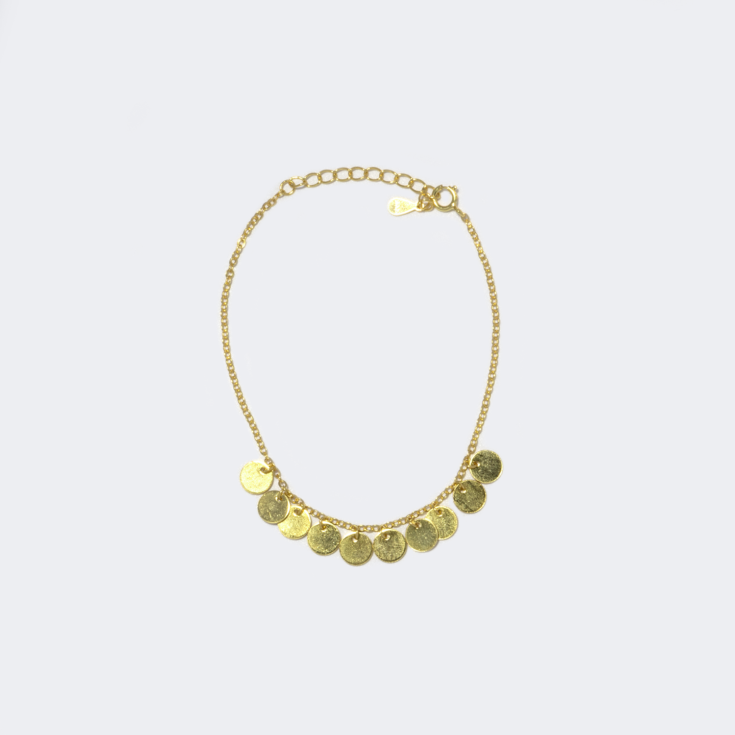 Tiny Gold Spangles Bracelet | Vooglam.com Side View