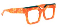 Canela - Rectangle Orange Eyeglasses - 5