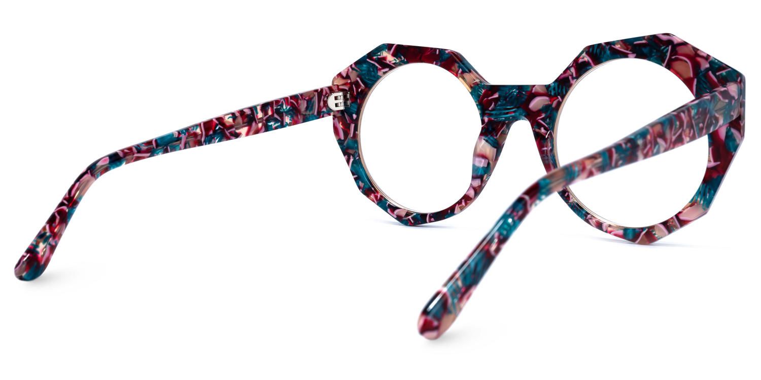 Geometric Floral Eyeglasses | Vooglam.com Side View