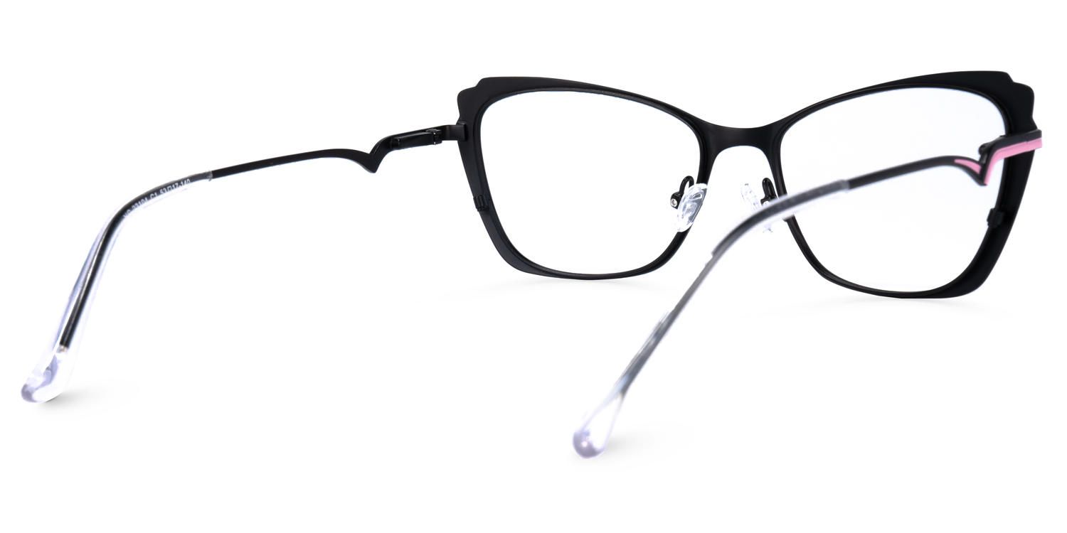 Cat Eye Black Eyeglasses | Vooglam.com Side View