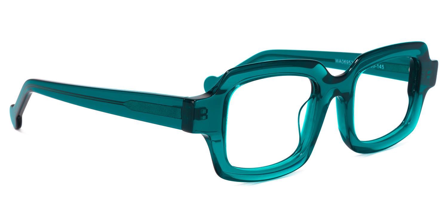 Rectangle Peacock/Blue Eyeglasses | Vooglam.com 5