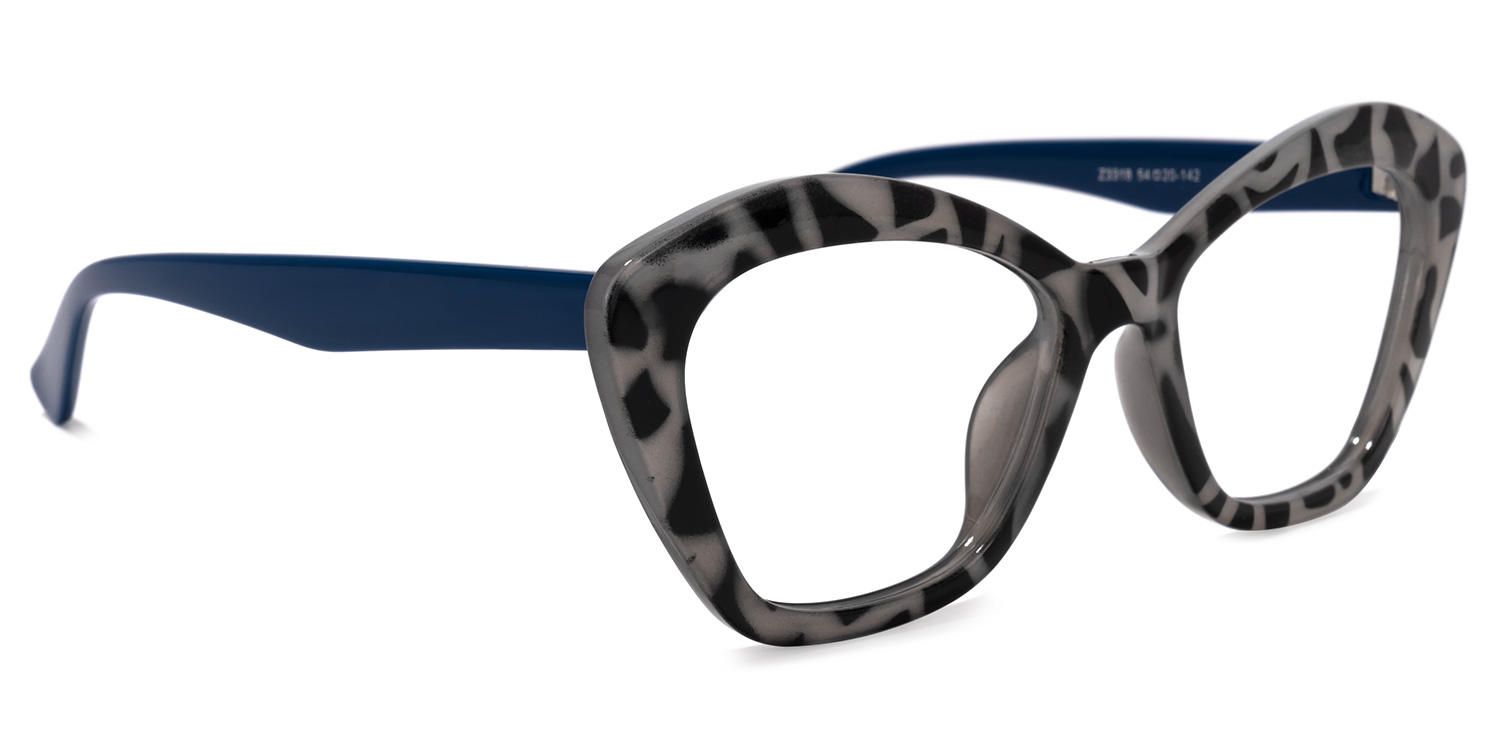 Rectangle Blue Eyeglasses | Vooglam.com 6
