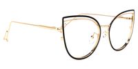 Pearline - Cat Eye Black/Gold Eyeglasses | Vooglam 