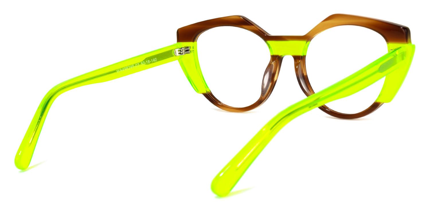 Lenore - Geometric Yellow Eyeglasses | Vooglam Side View