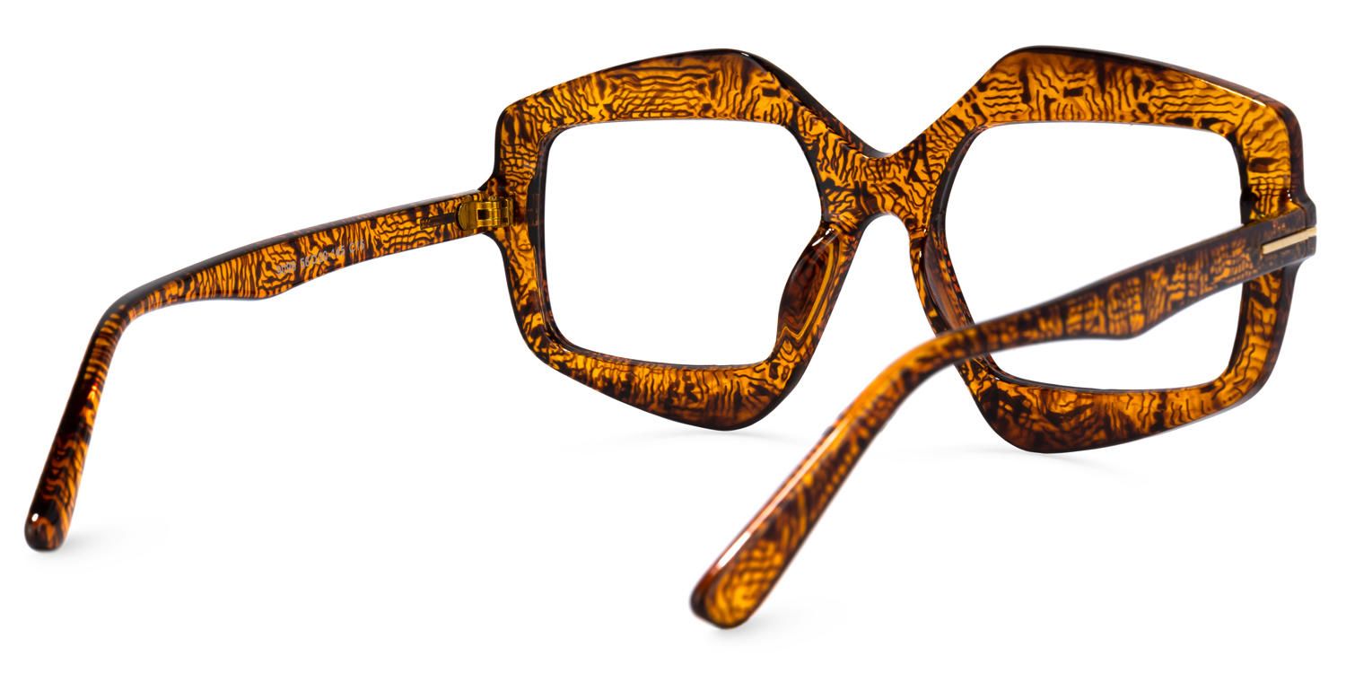 Geometric Amber Eyeglasses | Vooglam.com Side View
