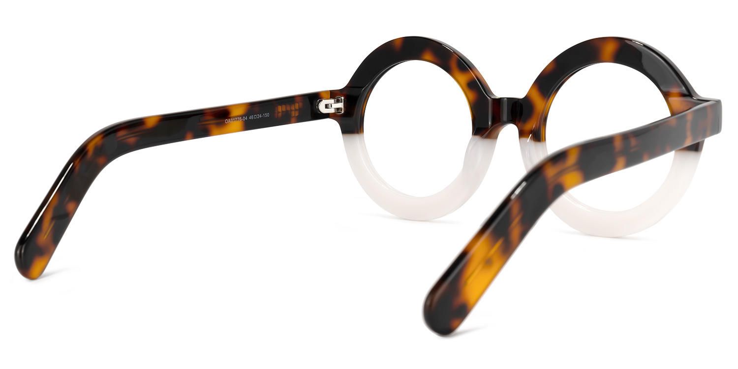 Almon - Round Tortoise Eyeglasses | Vooglam Side View
