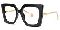 Adrienne - Gorgeous Black Square Glasses Frames | Vooglam Front View