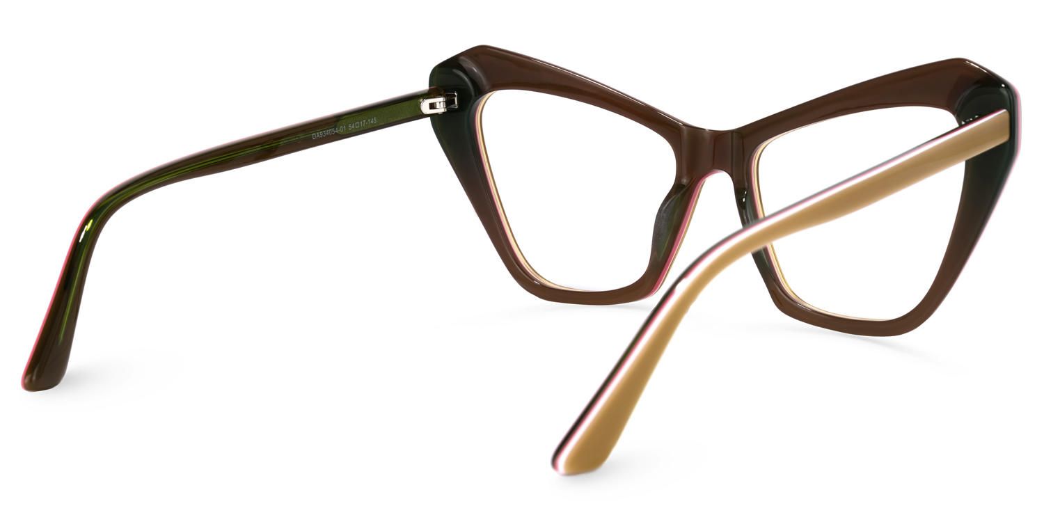 Cat Eye Cameo/Brown Eyeglasses | Vooglam.com Side View