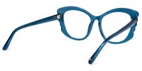 Geometric Blue Eyeglasses | Vooglam.com Side View