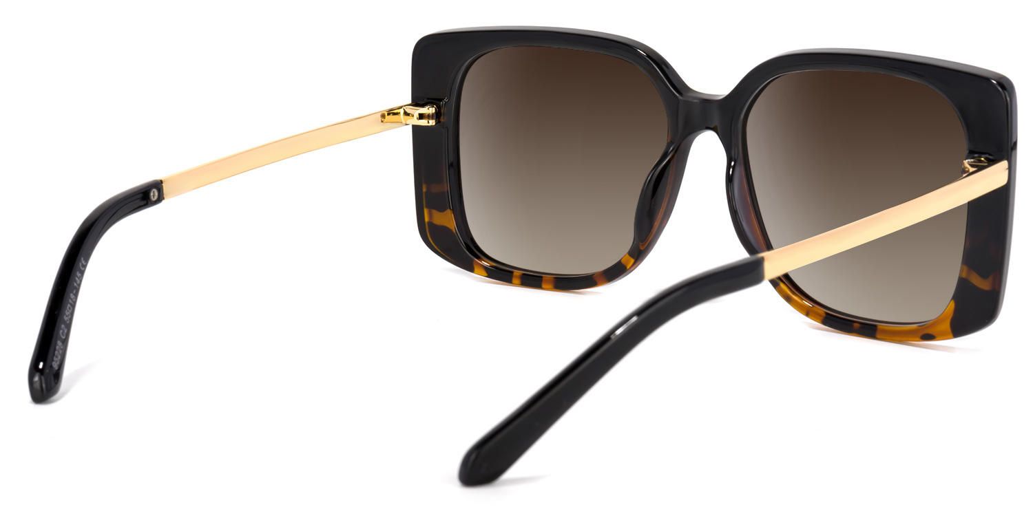 Square Tortoise Sunglasses | Vooglam.com Side View