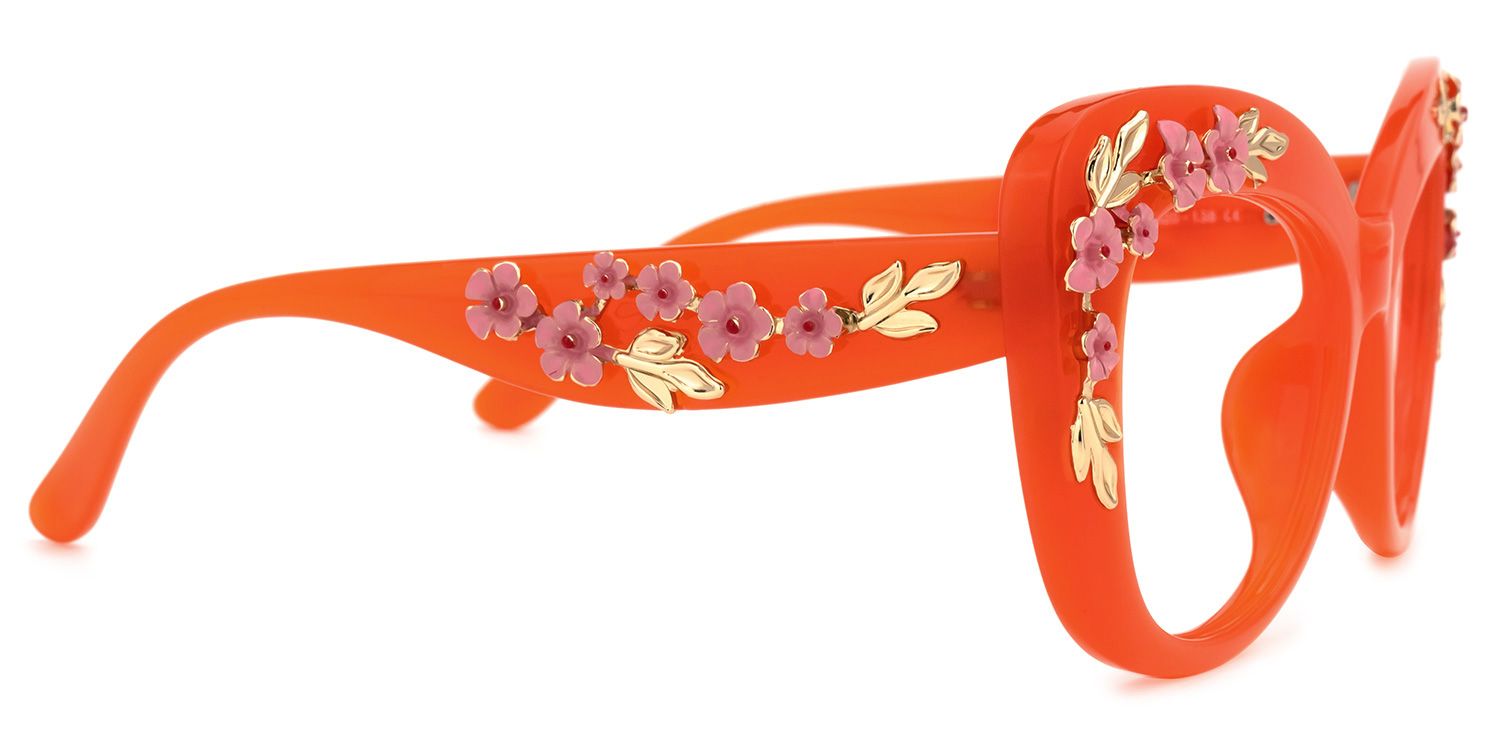 Bettina - Square Orange Eyeglasses product detail 4