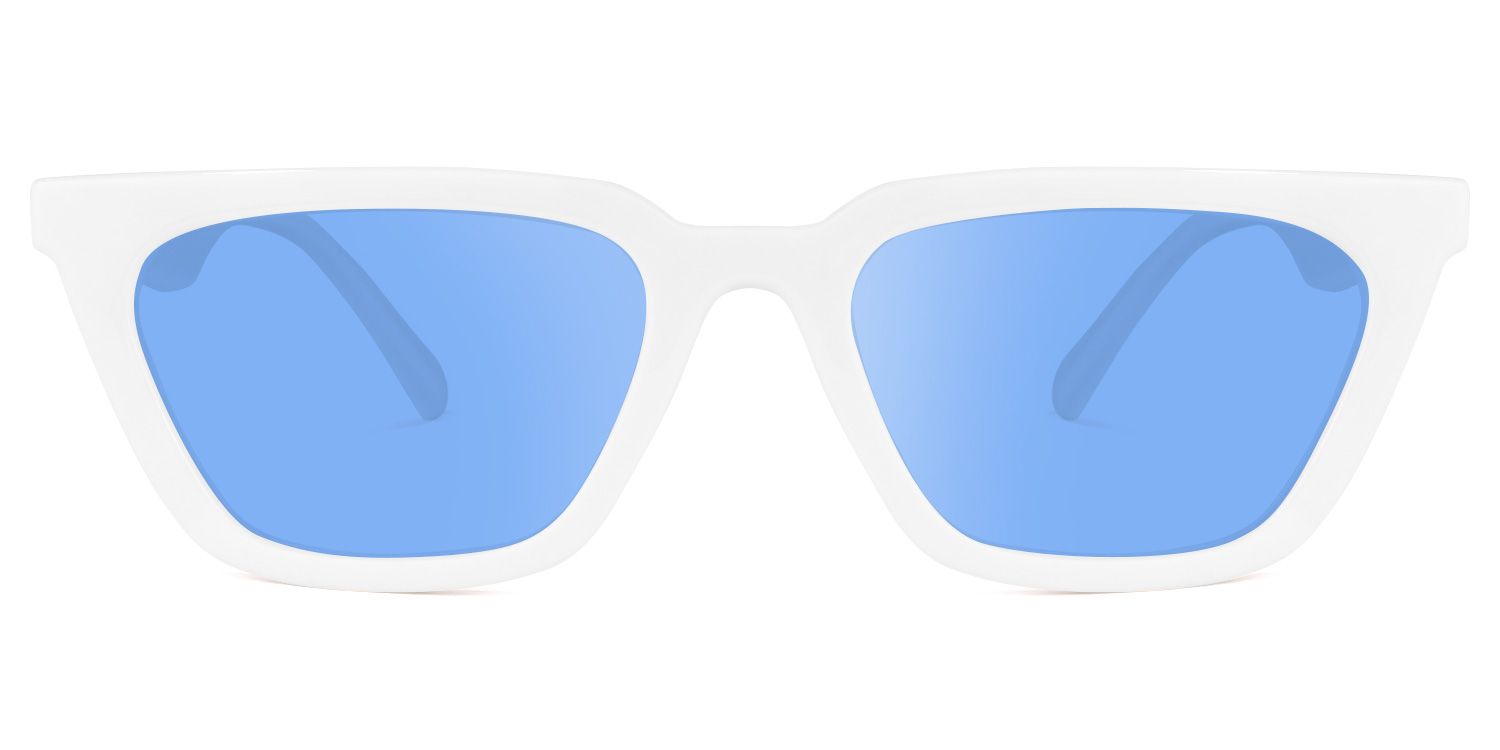 Cat Eye White Sunglasses | Vooglam.com Angle View