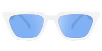 Cat Eye White Sunglasses | Vooglam.com Angle View