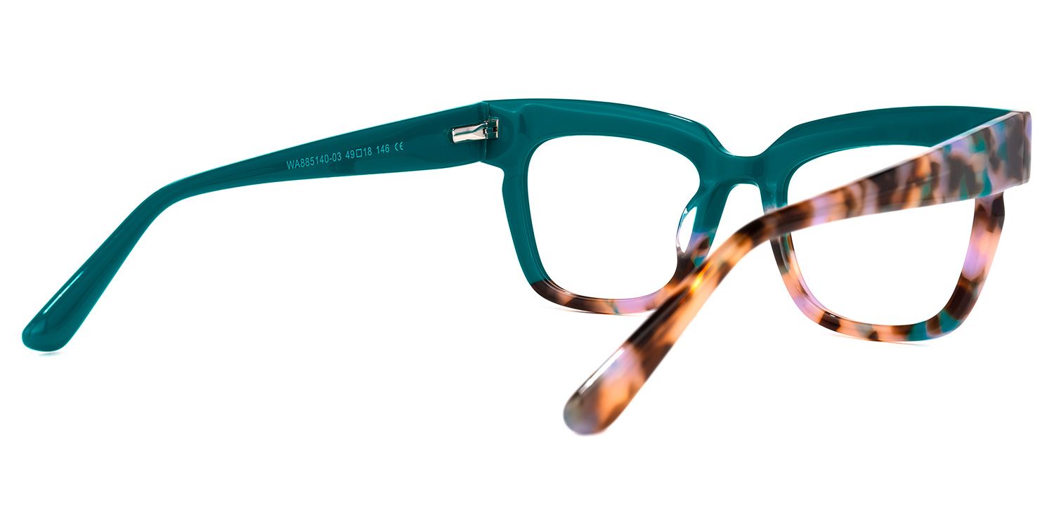 Fludd - Rectangle Green Eyeglasses by Vooglam - Side View