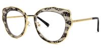 Geometric Leopard Eyeglasses | Vooglam.com Front View