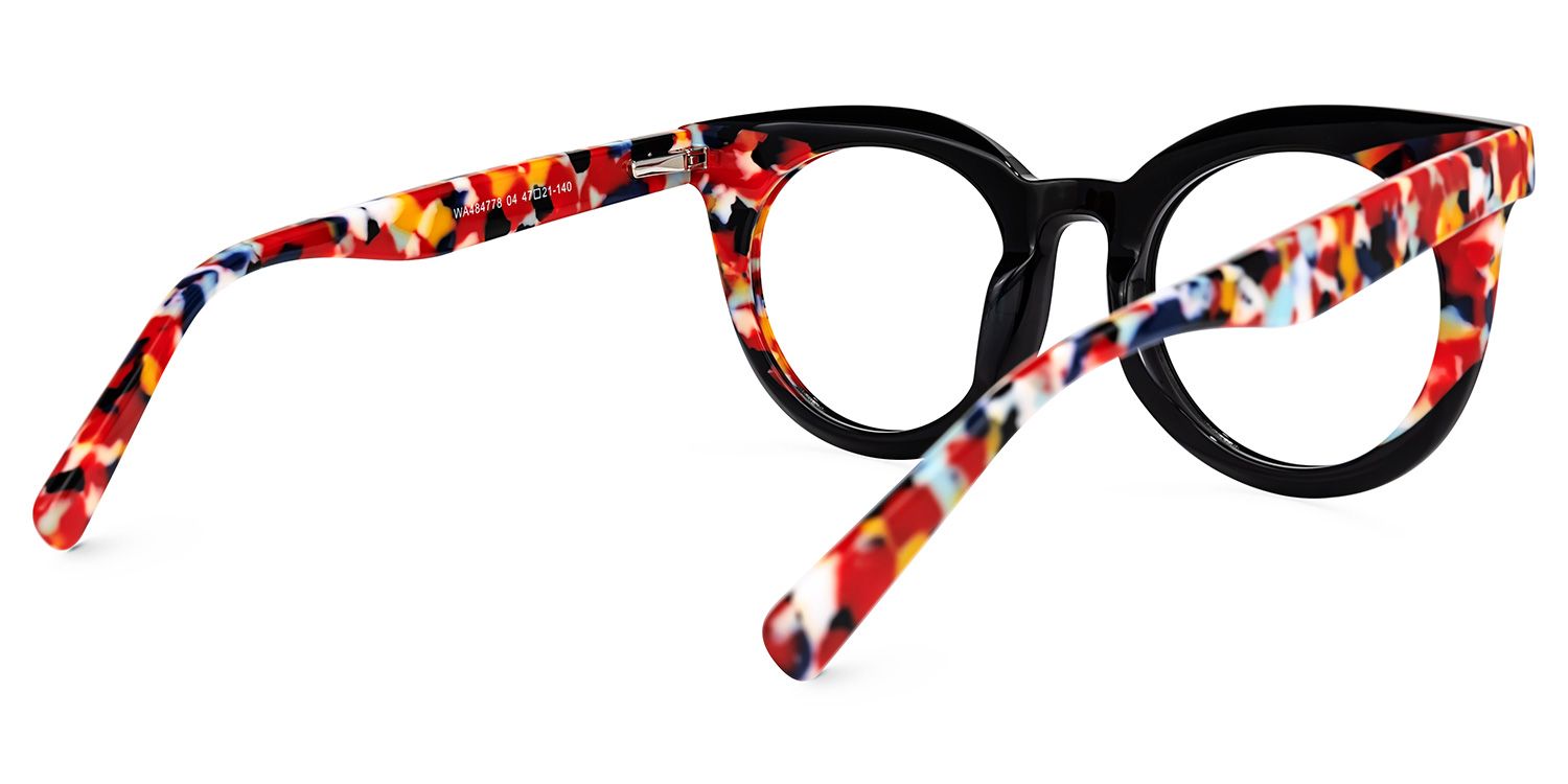 Elmore - Round Black Eyeglasses | Vooglam Side View