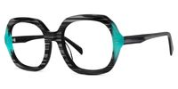 Square Turquoise Eyeglasses | Vooglam.com Front View