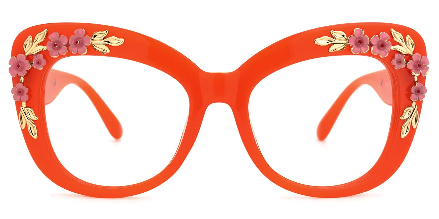Bettina - Square Orange Eyeglasses product detail 2