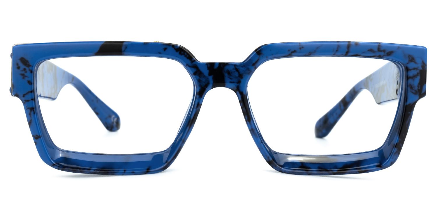 Rectangle Blue Eyeglasses | Vooglam.com Angle View