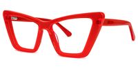 Khin - Cat Eye Red Eyeglasses | Vooglam Front View