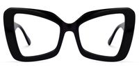 Mandi - Bold Black Butterfly Frame Eyeglasses | Vooglam Angle View