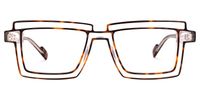 Joselyn - Rectangle Tortoise Eyeglasses | Vooglam Angle View