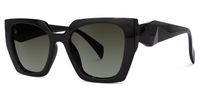Square Black Sunglasses | Vooglam.com Front View