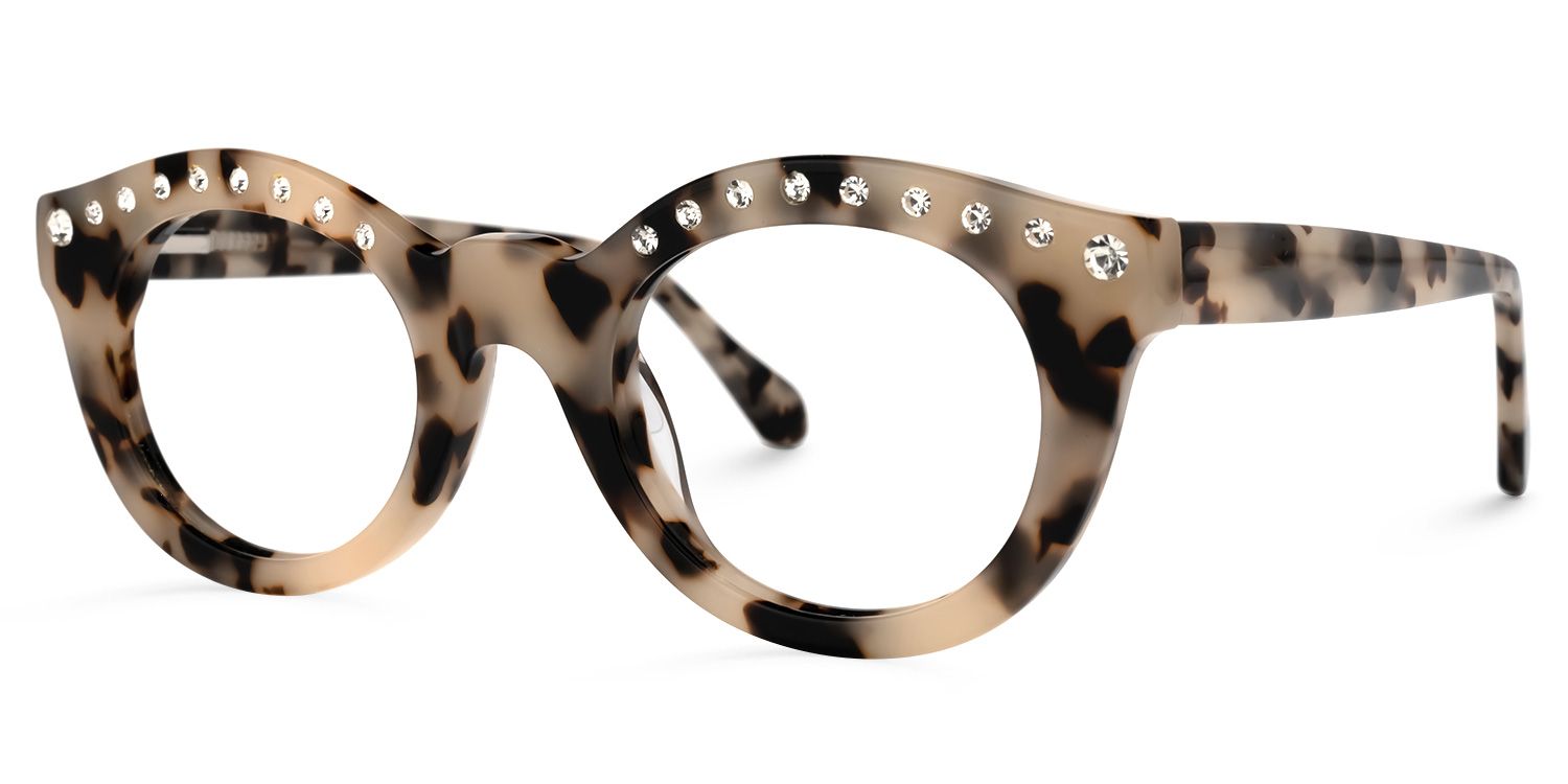 Round Tortoise Eyeglasses | Vooglam.com Front View