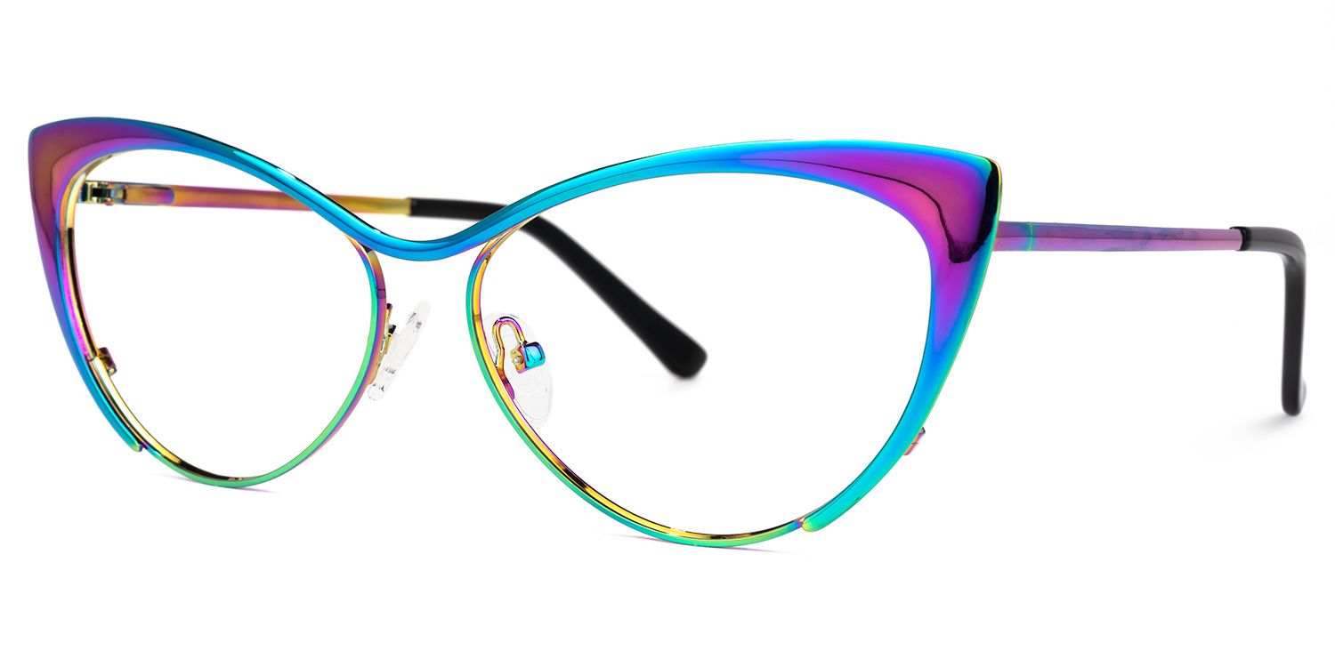 Annabelle - Funky Aurora Cat Eye Glasses | Vooglam Front View
