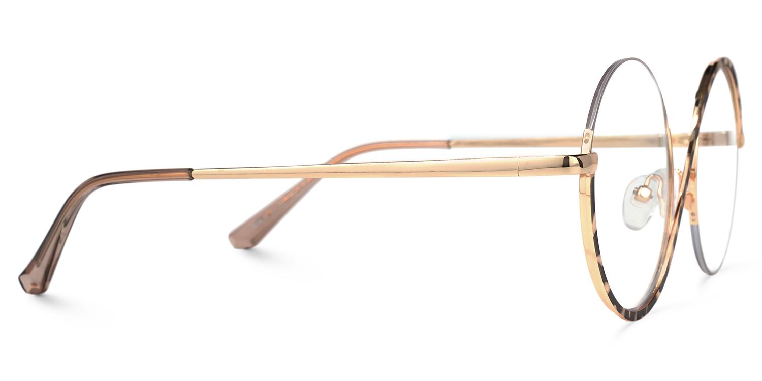 Manley - Eclectic Round Tortoiseshell Glasses by Vooglam - Product View 4