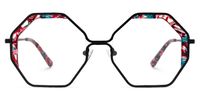 Scotto - Unique Octagon Floral Metal Glasses | Vooglam Angle View