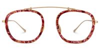 Aviator Red/Floral Eyeglasses | Vooglam.com Angle View