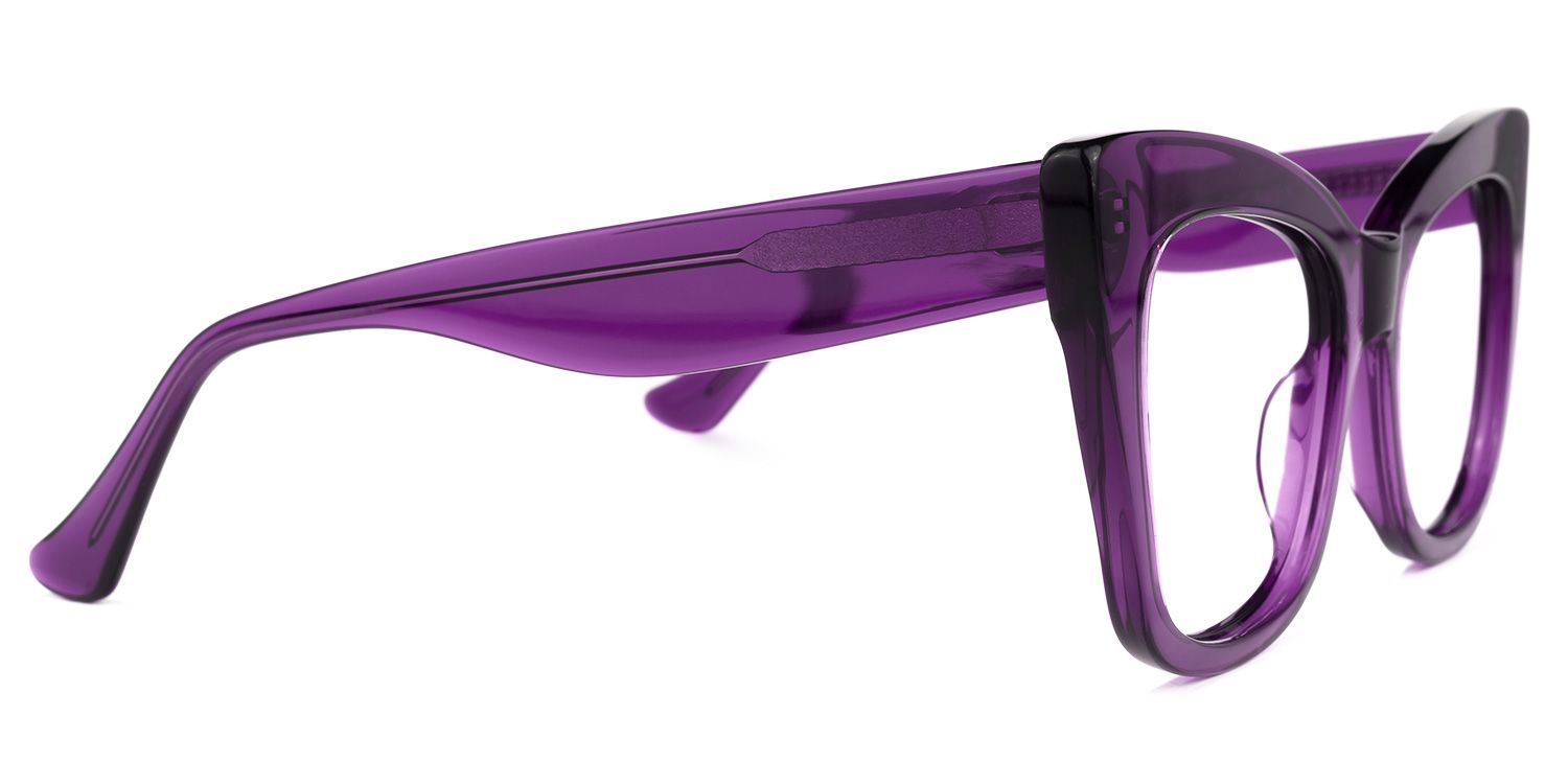 Escobar - Bold Statement Purple Cat-Eye Glasses | Vooglam 4