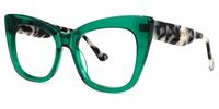 Escobar - Square Green Eyeglasses | Vooglam Front View