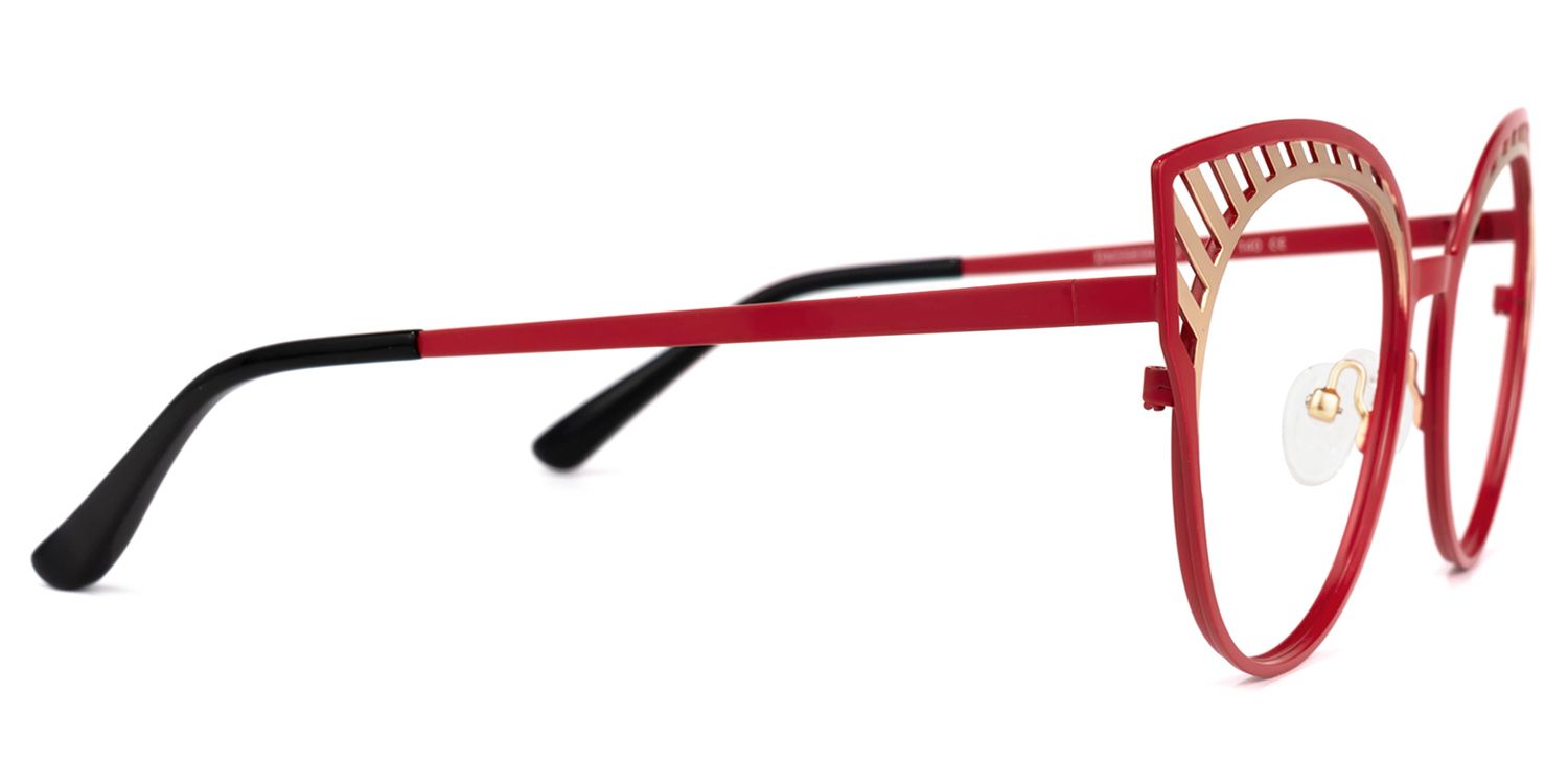 Botello - Cat Eye Red Eyeglasses by Vooglam - Product View 4