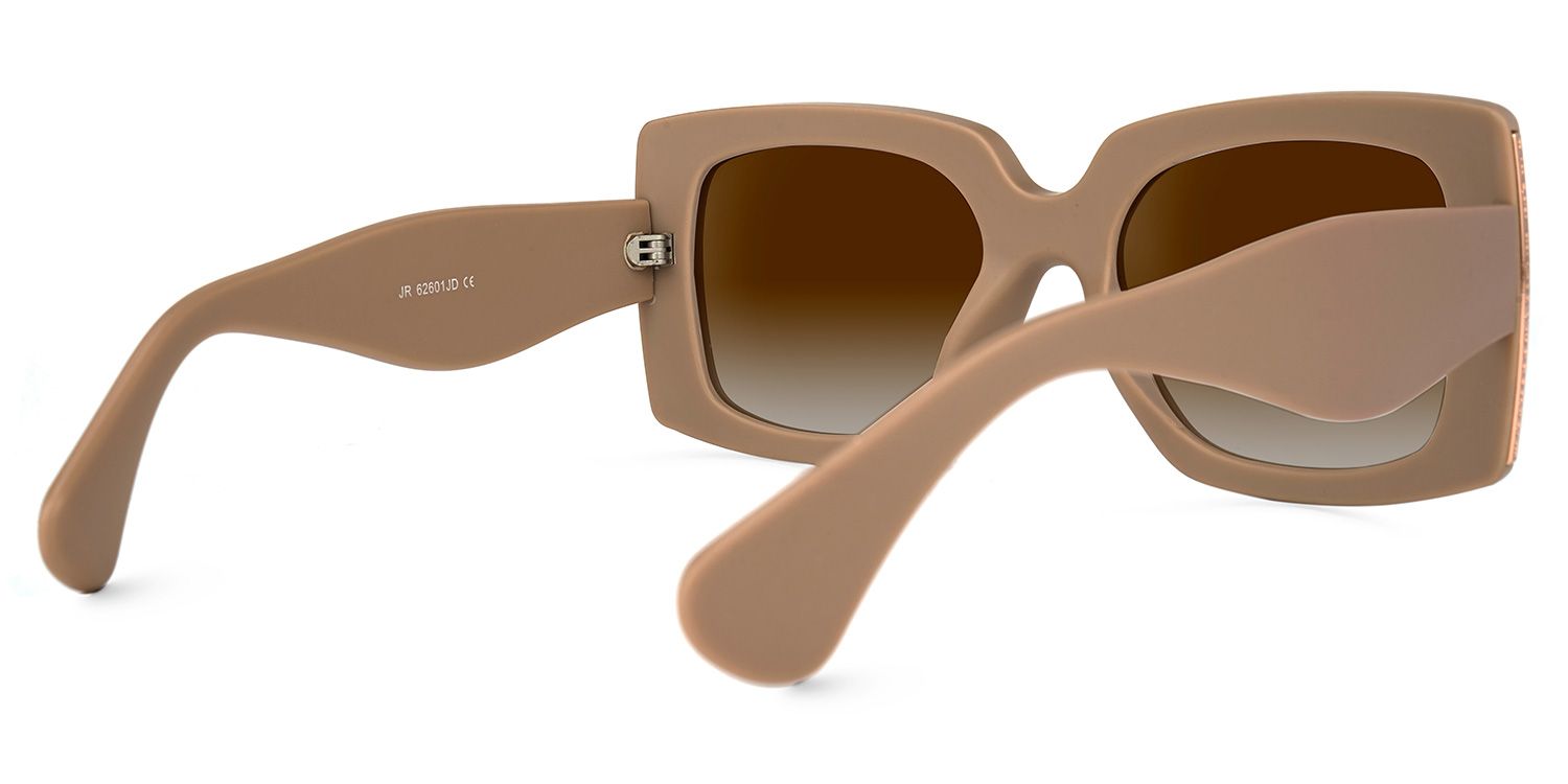 Rectangle Brown Sunglasses | Vooglam.com Side View