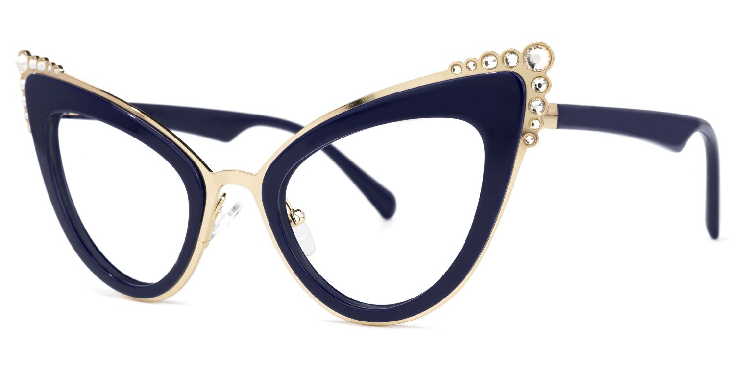 Magdaleno - Cat Eye Blue Eyeglasses | Vooglam Front View