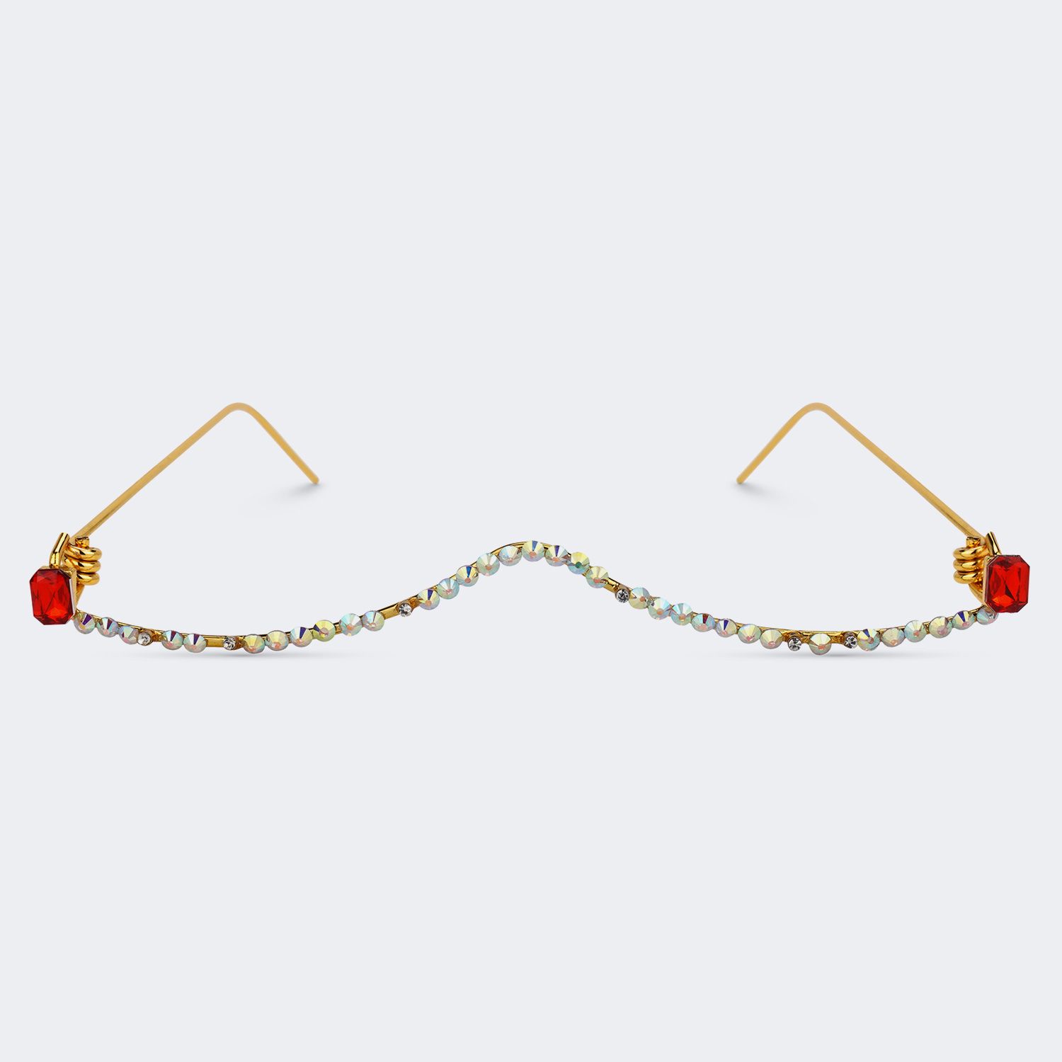 Rhinestone Sunglasses Without Lens | Vooglam.com Front View
