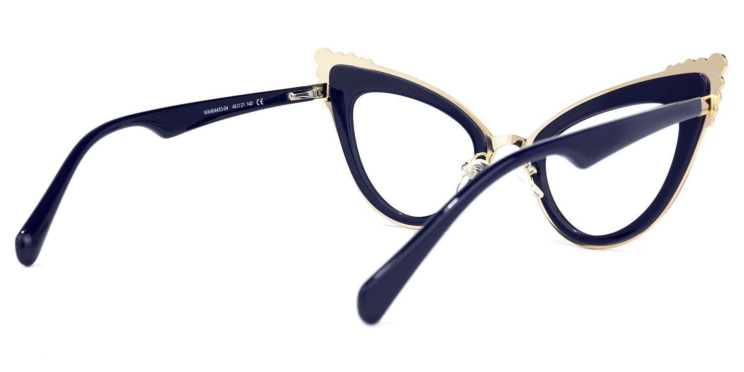 Magdaleno - Cat Eye Blue Eyeglasses | Vooglam Side View