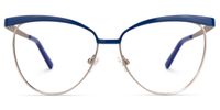 Browline Blue Eyeglasses | Vooglam.com Angle View