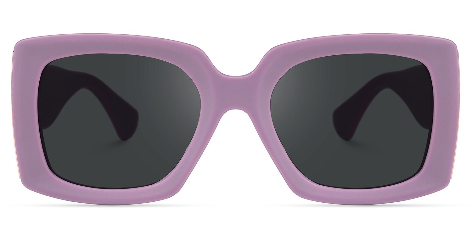 Rectangle Purple Sunglasses | Vooglam.com Angle View
