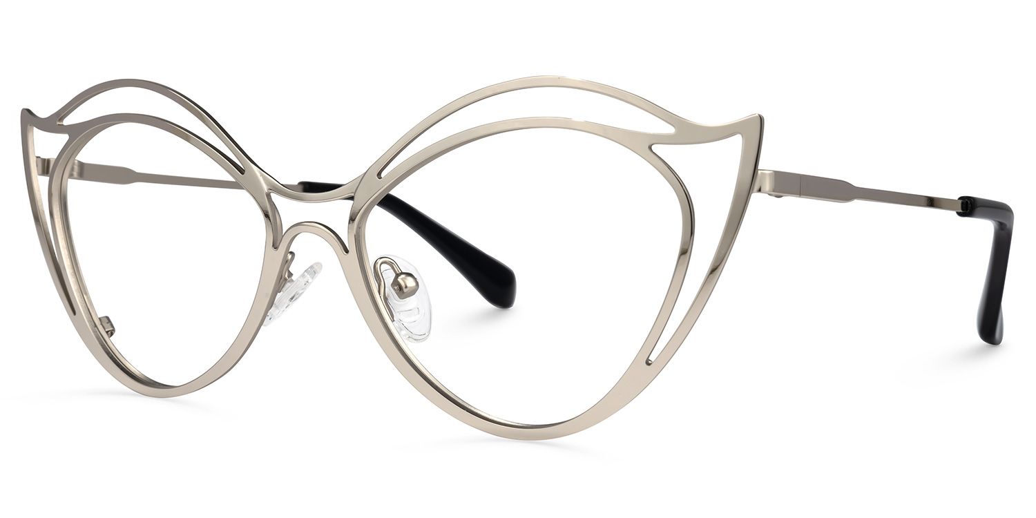 Hilleary - Geometric Silver Eyeglasses | Vooglam Front View